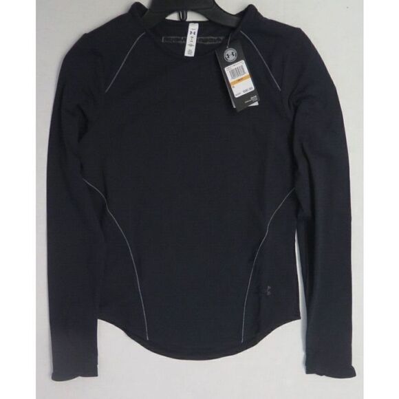 Under Armour 1360568 001 Womens Sz S Black UA HydraFuse Crew Long Sleeve Top $90 - Picture 5 of 9